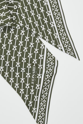 Fascia in seta Micky - Kaki e bianco