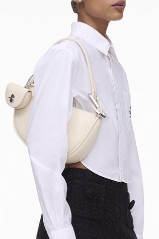 Borsa a spalla in pelle - Ecrù