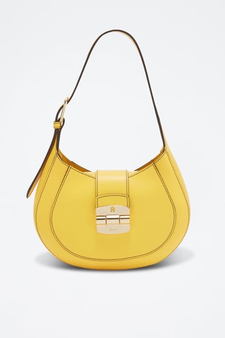 Sac porté épaule en cuir Furla Club 2 - Jaune