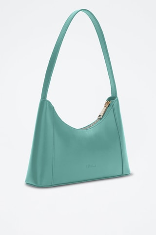 Sac porté épaule en cuir Diamante Mini - Turquoise