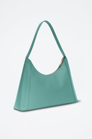 Sac porté épaule en cuir Diamante S - Turquoise