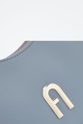 Sac porté épaule en cuir Diamante Mini - Bleu