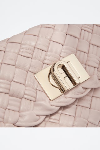 Sac bandoulière en cuir d'agneau Furla Gerla - Rose poudré
