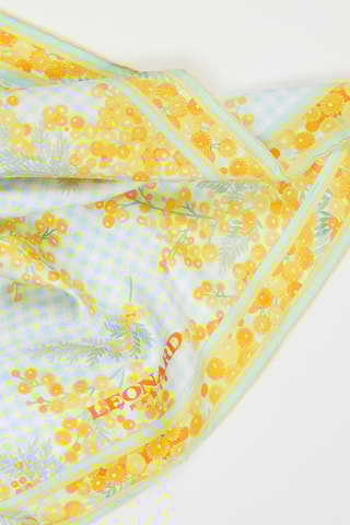 Foulard in seta Lili - Celeste e giallo