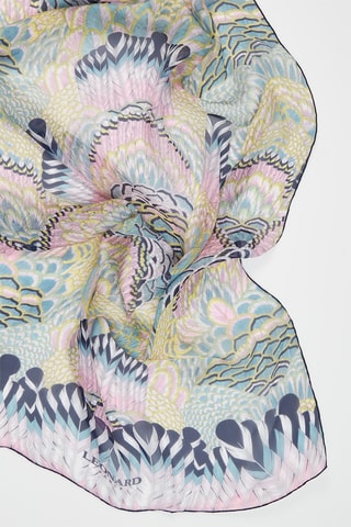 Sciarpa in seta Mantila - Cobalto e rosa