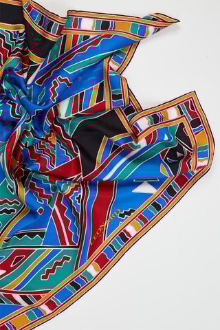 Foulard in seta Ken - Nero e rosso