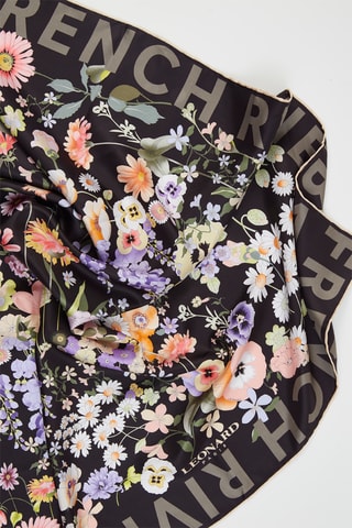 Foulard in seta Love - Nero