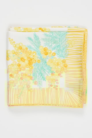 Foulard in seta Linda	 - Bianco e giallo