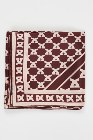 Foulard in seta Design logo - Marrone
