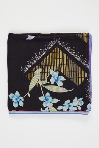 Foulard in cashmere e seta Icône - Nero e bianco