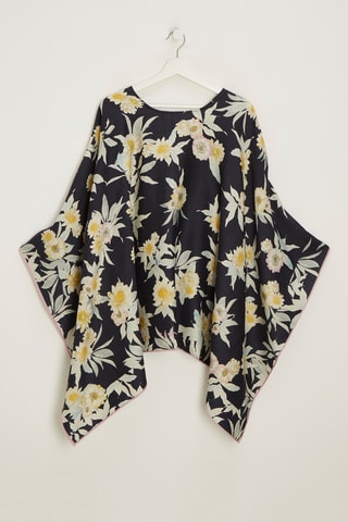 Poncho in lana e seta Marcia - Azzurro