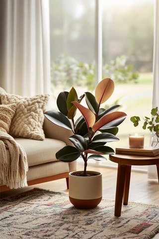 XL Ficus Elastica Abidjan - Hauteur livrée 80-100 cm