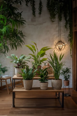 5 plantes purificatrices d'air - Hauteur livrée 25-40 cm