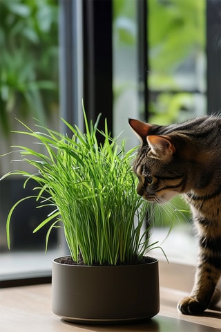 4 herbes à chat Cyperus - Hauteur livrée 30-40 cm