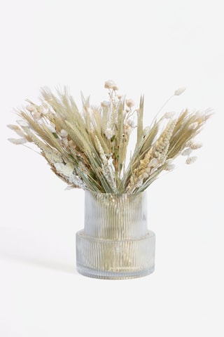 Bouquet Rhodanthe, Amaranthus, Phalaris et Triticale séchés - 50 cm - Beige