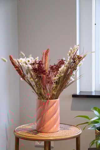 Bouquet Lagurus, Rhodanthe, Roses, Setarea et Broom bloom séchés - 55 cm - Coloris aléatoire