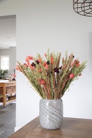 Bouquet Helichrysum, Papaver, Phalaris, Haver et Reed brunch séchés - 55 cm - Coloris aléatoire
