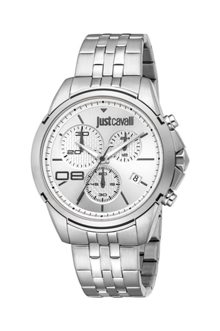 Montre à quartz en acier - Chronographe - Argenté