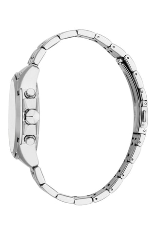 Montre à quartz en acier - Chronographe - Argenté