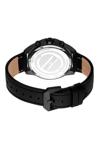 Montre à quartz en cuir - Chronographe - Noir