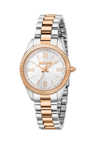 Montre à quartz en acier - Argenté et doré rose