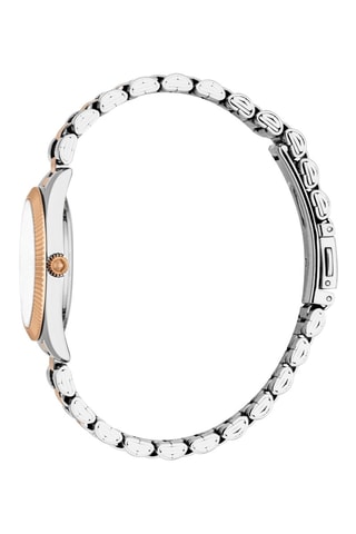 Montre à quartz en acier - Argenté et doré rose