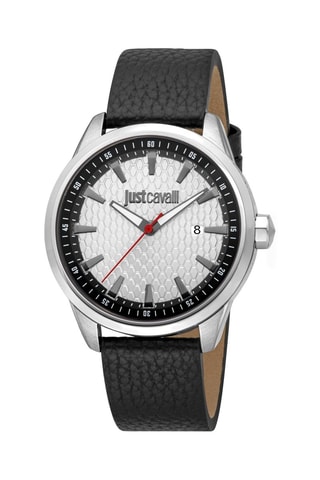Montre à quartz en cuir - Noir et argenté