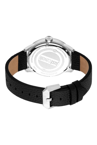 Montre à quartz en cuir - Noir et argenté