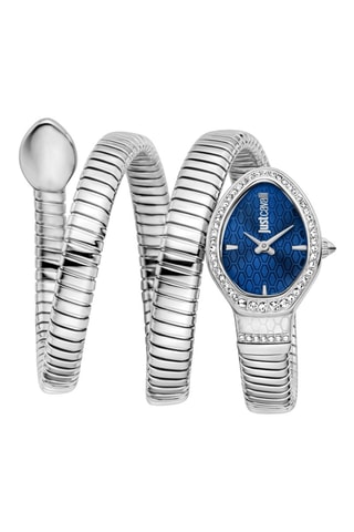 Orologio al quarzo in acciaio - Argentato e blu