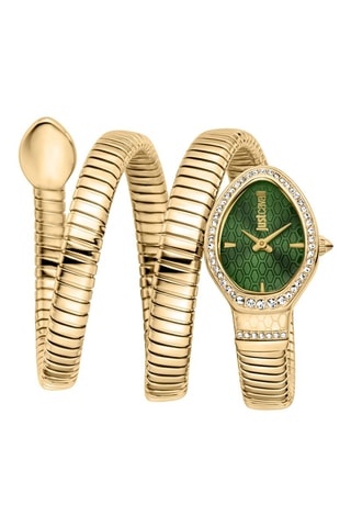 Montre à quartz en acier - Doré et vert