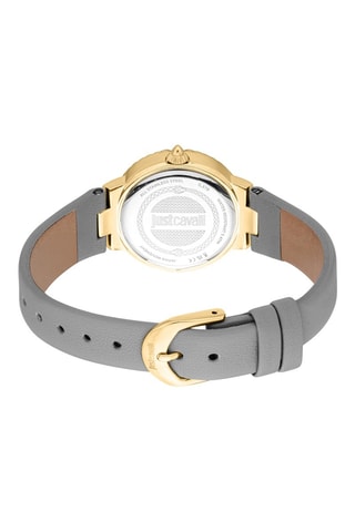 Montre à quartz en cuir - Gris et doré