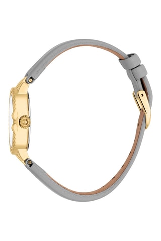 Montre à quartz en cuir - Gris et doré