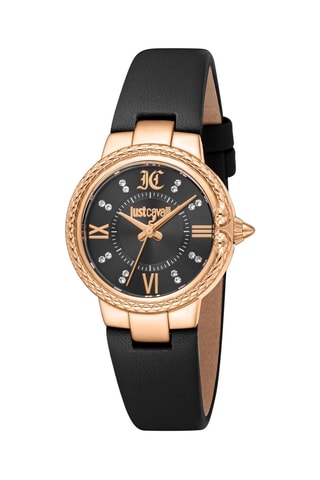 Montre à quartz en cuir et doré à l'or rose