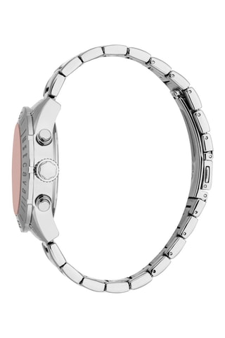 Montre à quartz en acier - Chronographe - Argenté