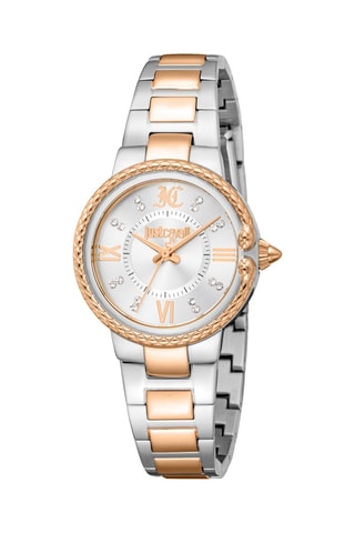 Montre à quartz en acier - Argenté et doré rose