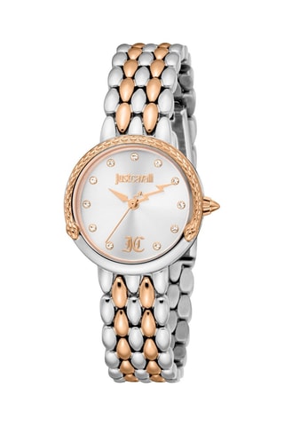 Montre à quartz en acier - Argenté et doré rose