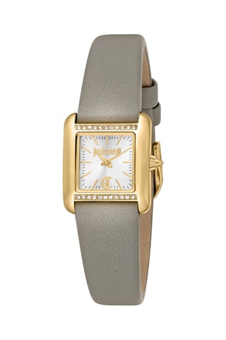 Montre à quartz en cuir - Gris et doré