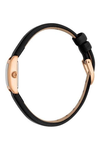 Montre à quarte en cuir et doré à l'or rose