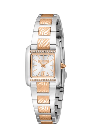 Montre à quartz en acier - Argenté et doré rose