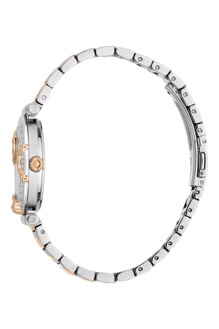 Montre à quartz en acier et cristaux tchèques - Argenté et doré rose