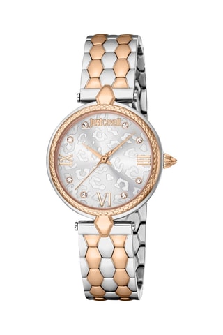 Montre à quartz en acier et cristaux tchèques - Doré rose et argenté