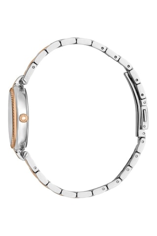 Montre à quartz en acier et cristaux tchèques - Doré rose et argenté