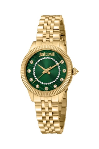 Montre à quartz en acier et cristaux tchèques - Doré et vert