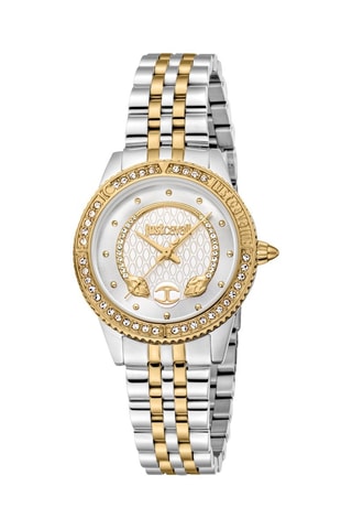 Montre à quartz en acier et cristaux tchèques - Doré et argenté