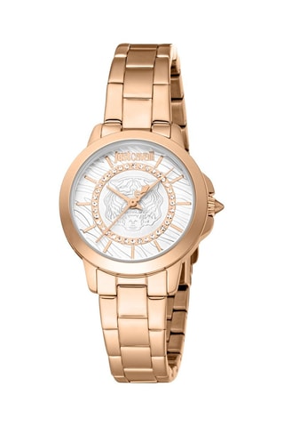 Montre à quartz en acier et cristaux tchèques - Doré rose et argenté