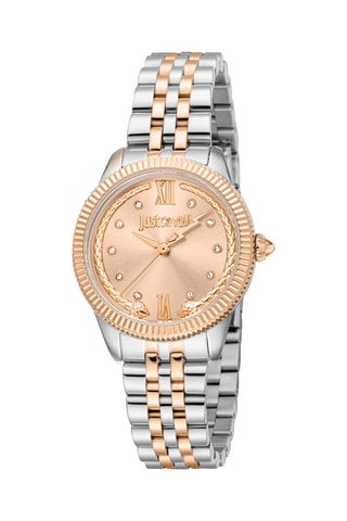 Montre à quartz en acier - Argenté et doré rose