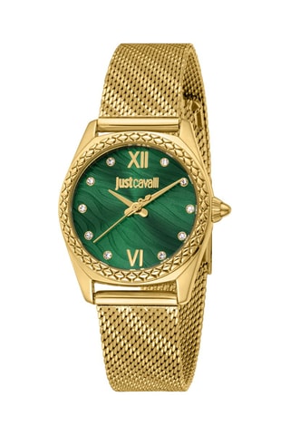 Montre à quartz en acier - Doré et vert