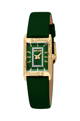 Montre à quartz en cuir et cristaux tchèques Dolcezza - Vert et doré
