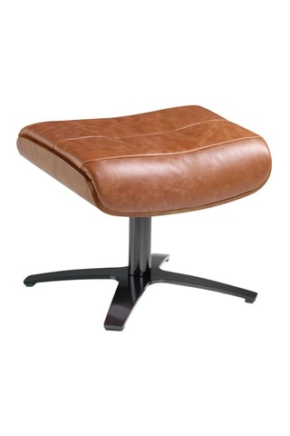 Repose-pieds en cuir - 
Marron