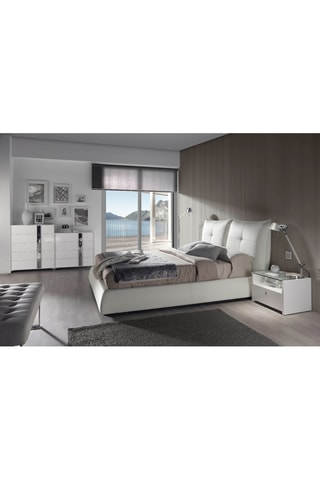 Banc de lit Blanc et argenté